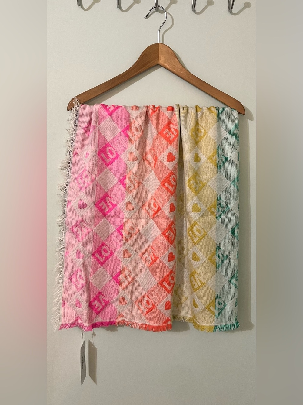 Love Pattern Shawl in all the rainbow colours!